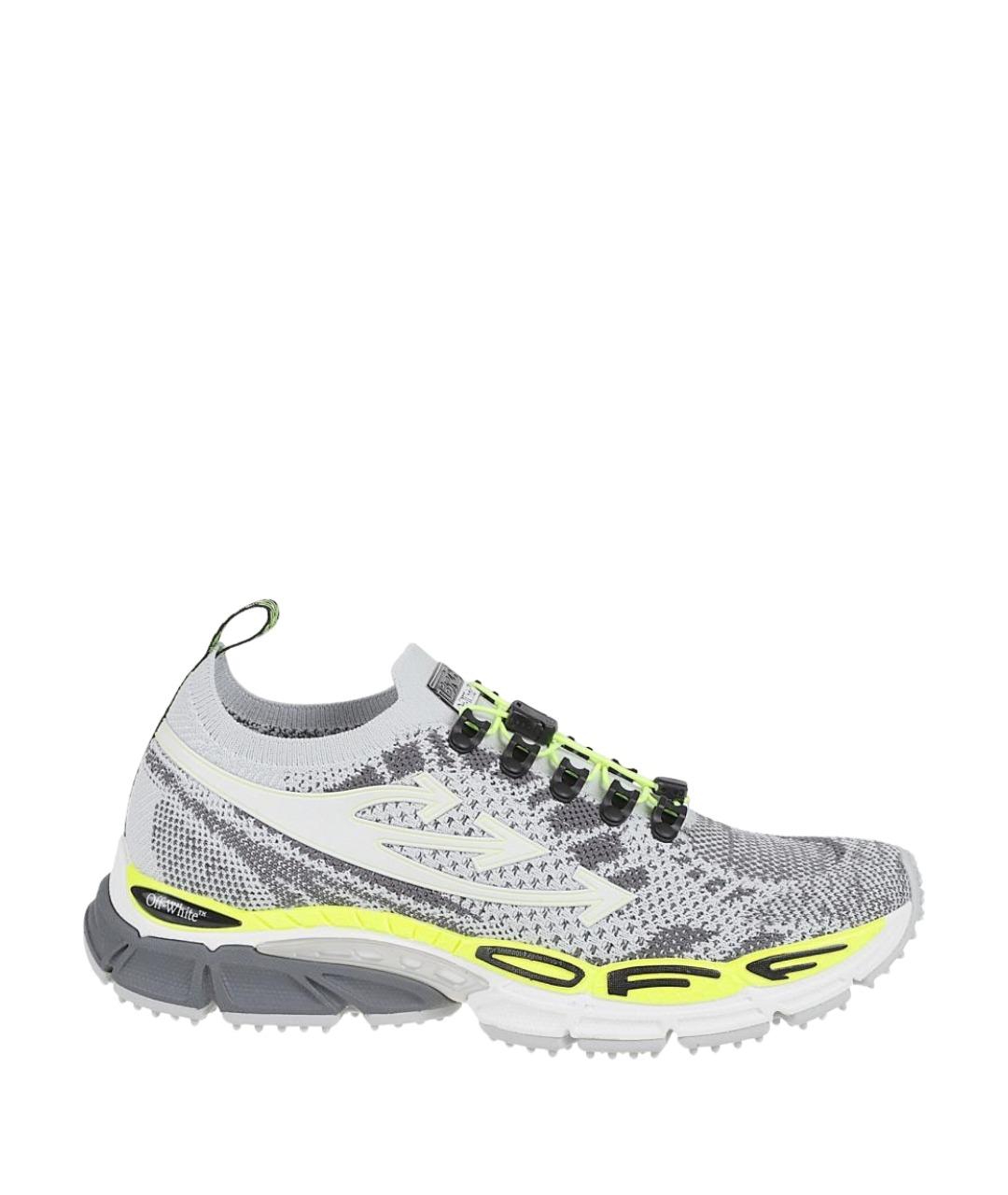 OFF-WHITE Серые текстильные низкие кроссовки / кеды, фото 1