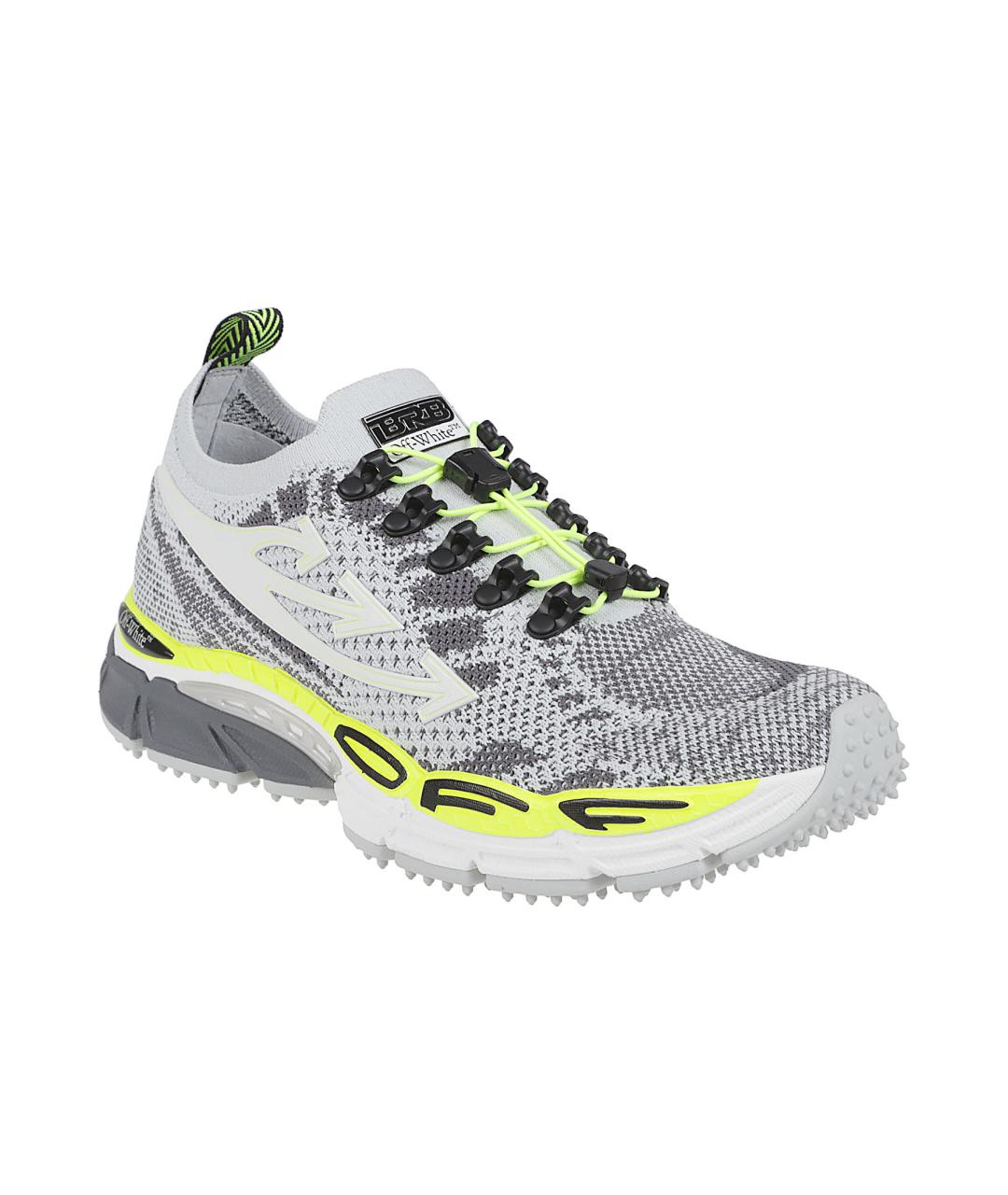 OFF-WHITE Серые текстильные низкие кроссовки / кеды, фото 2