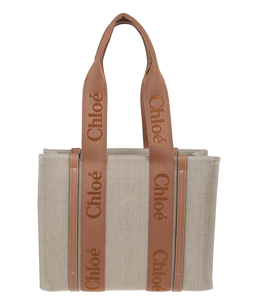 CHLOE Бежевая тканевая сумка тоут, фото 1