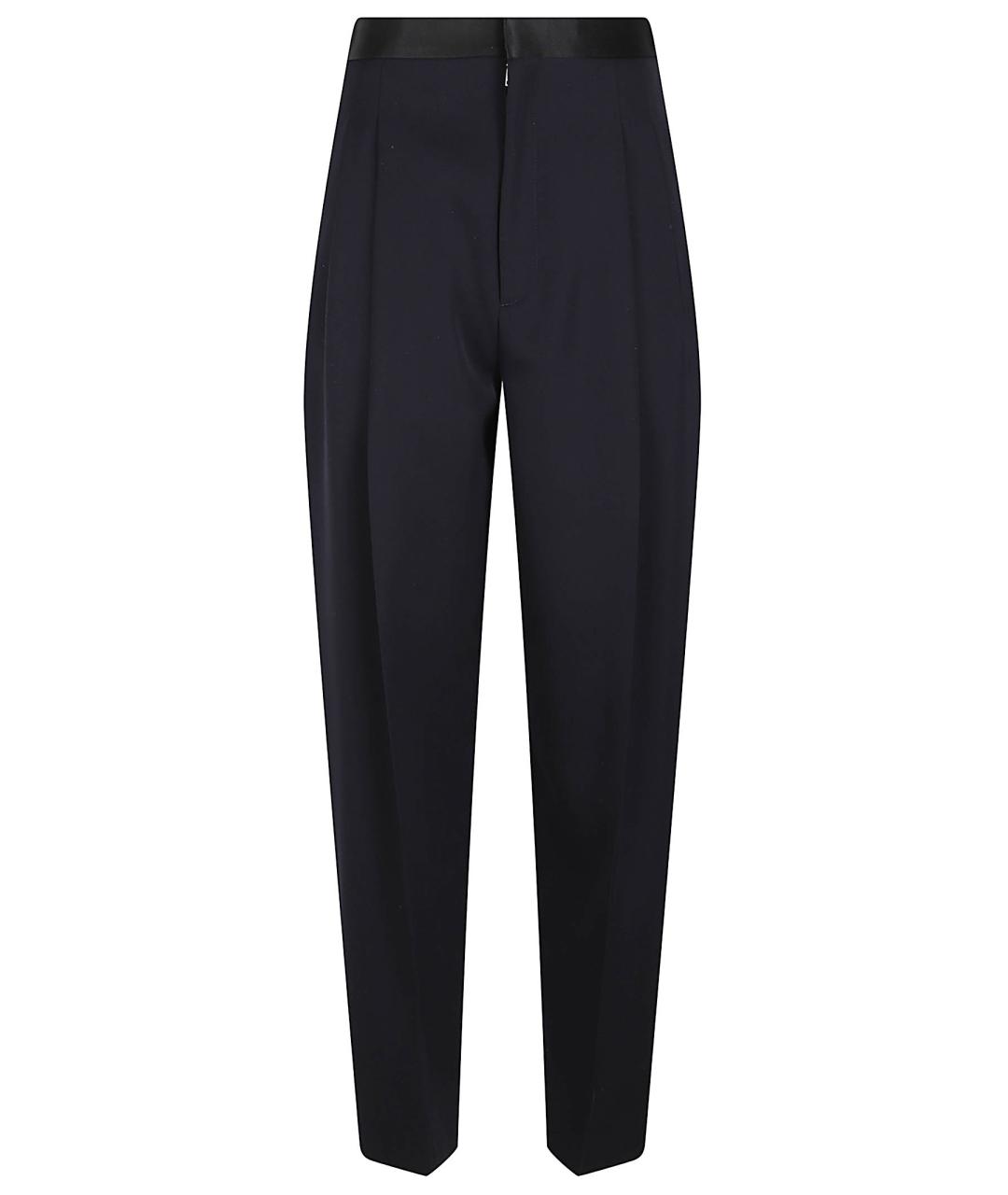 BOTTEGA VENETA Темно-синие шерстяные прямые брюки, фото 1