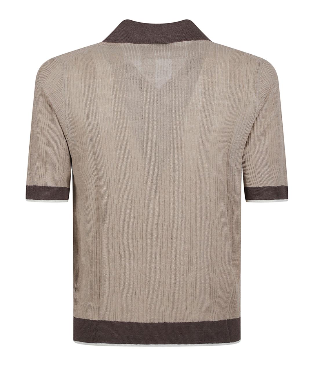 BALLANTYNE Коричневое поло с коротким рукавом, фото 3