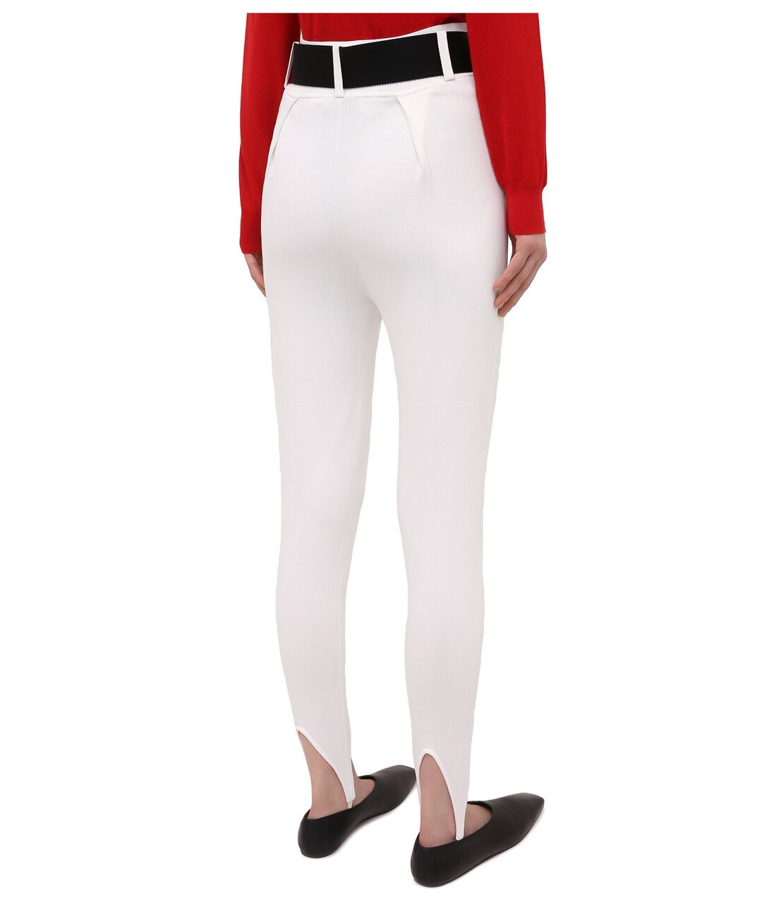 SELF-PORTRAIT Белые вискозные брюки узкие, фото 3