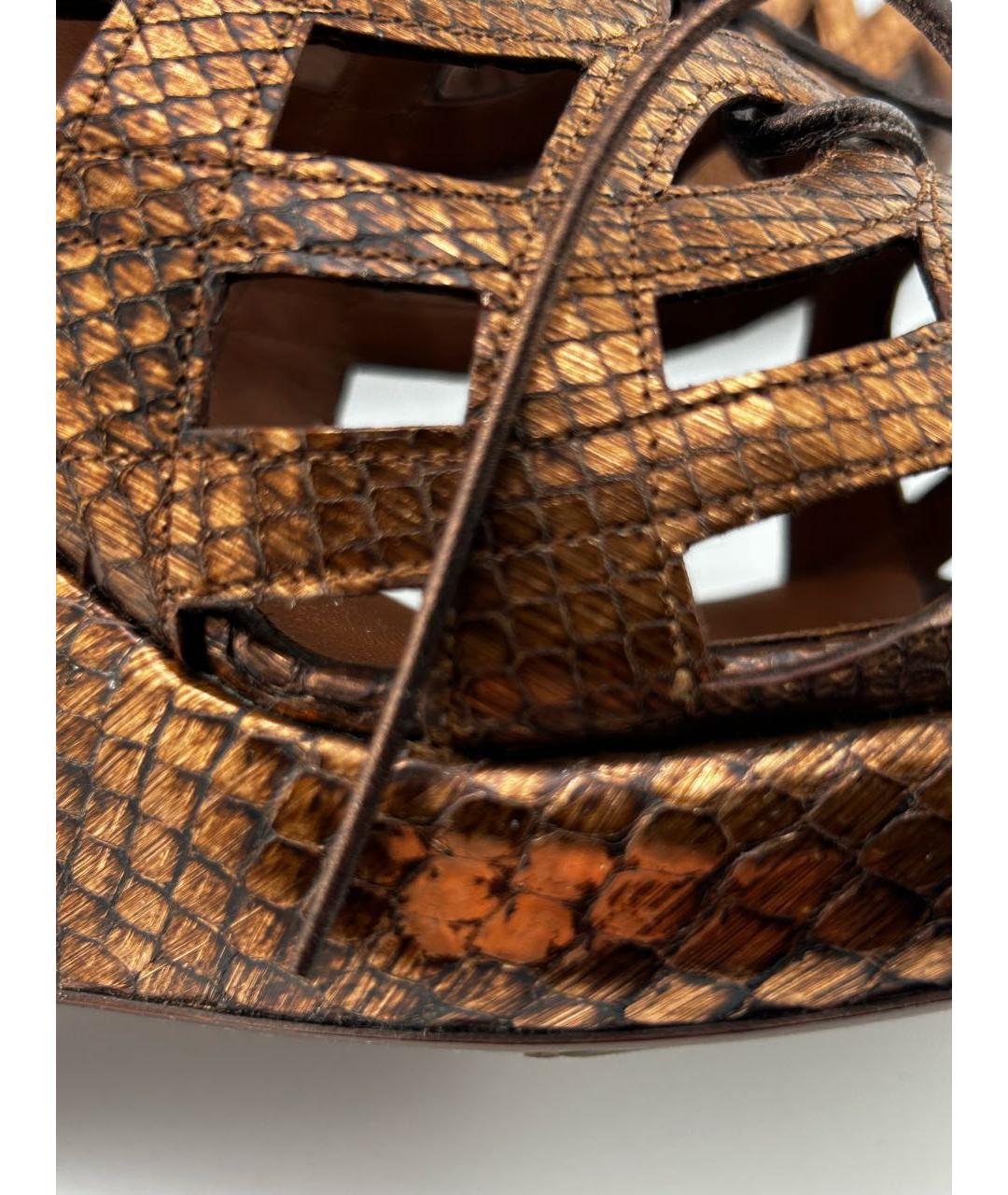 BOTTEGA VENETA Коричневые кожаные босоножки, фото 8