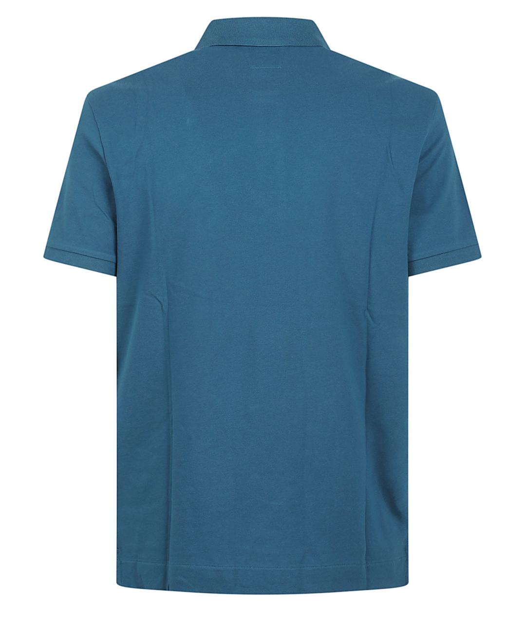 CP COMPANY Синее хлопко-эластановое поло с коротким рукавом, фото 3