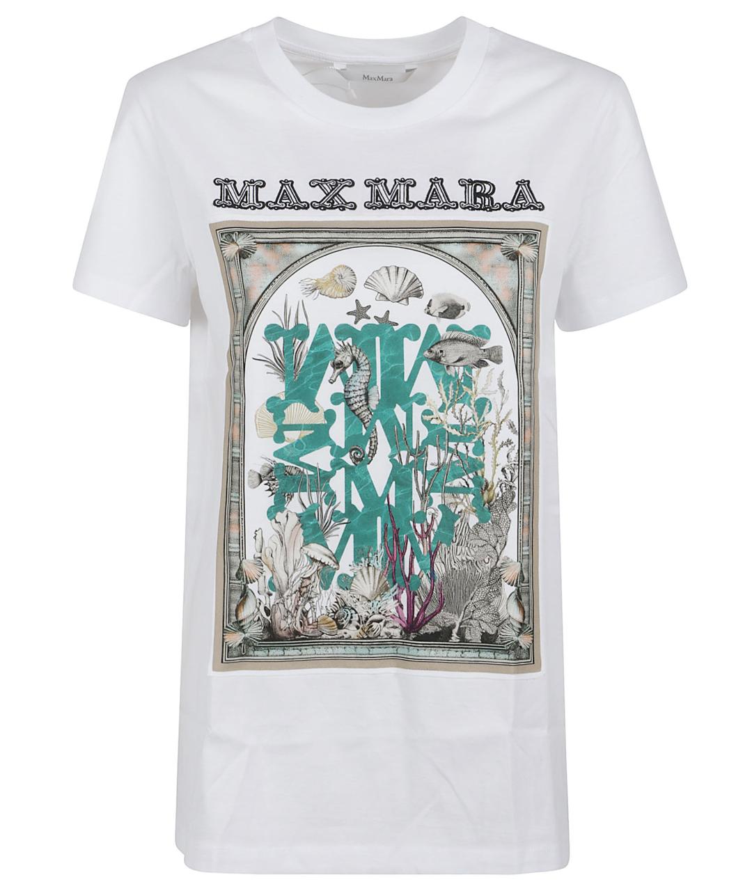 MAX MARA Белая хлопковая футболка, фото 1