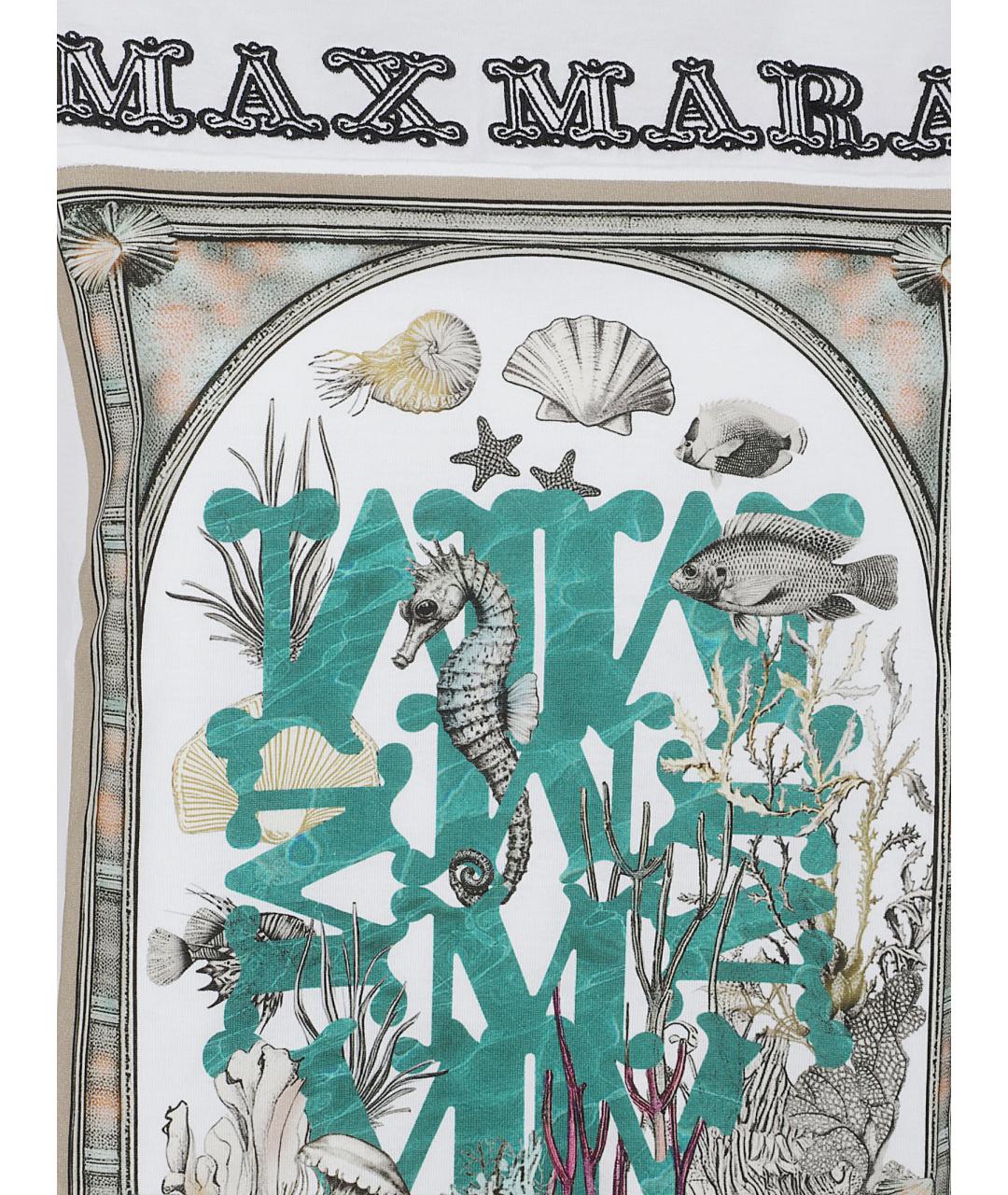 MAX MARA Белая хлопковая футболка, фото 2