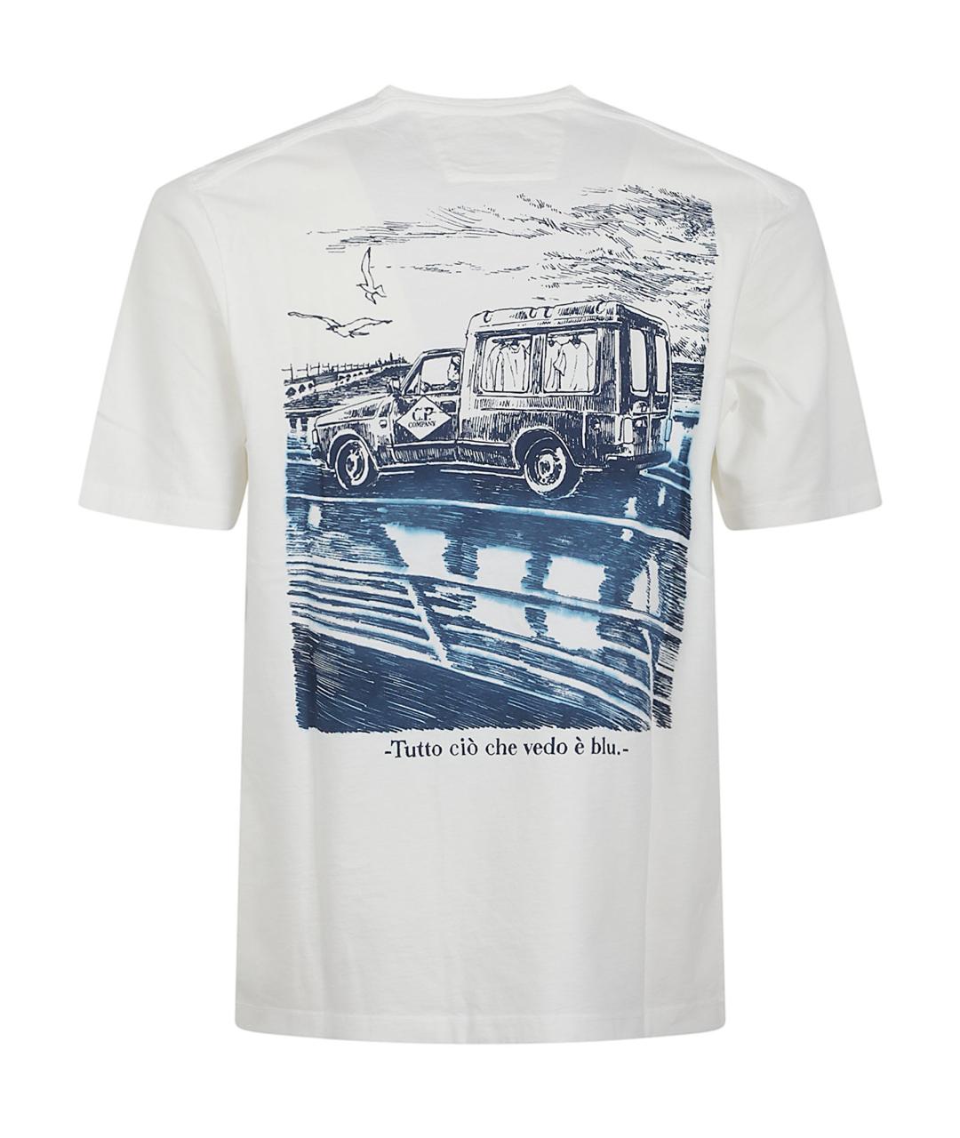 CP COMPANY Белая хлопковая футболка, фото 3