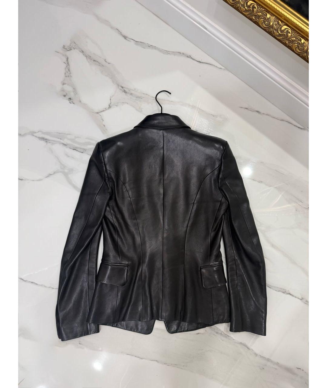 BALMAIN Черный кожаный жакет/пиджак, фото 5