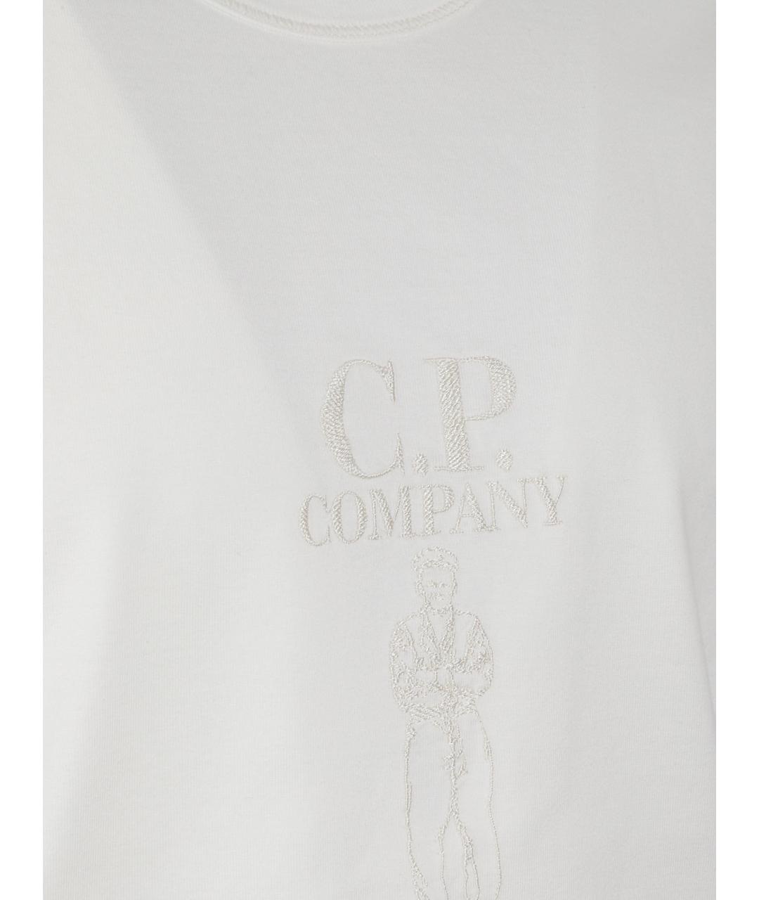 CP COMPANY Белая хлопковая футболка, фото 2