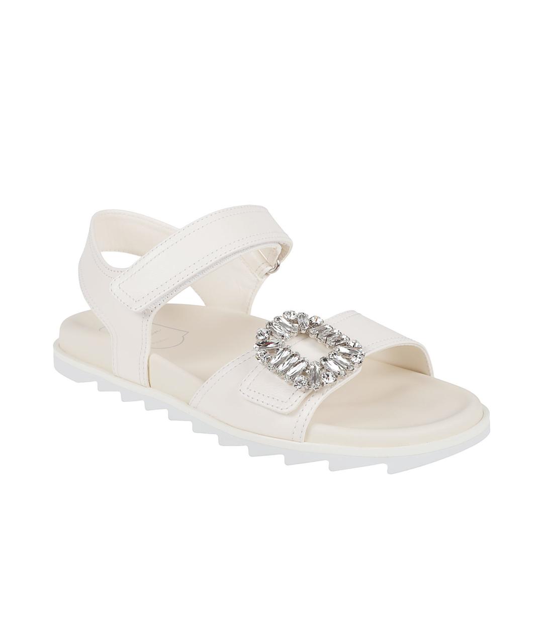 ROGER VIVIER Белые кожаные босоножки, фото 2