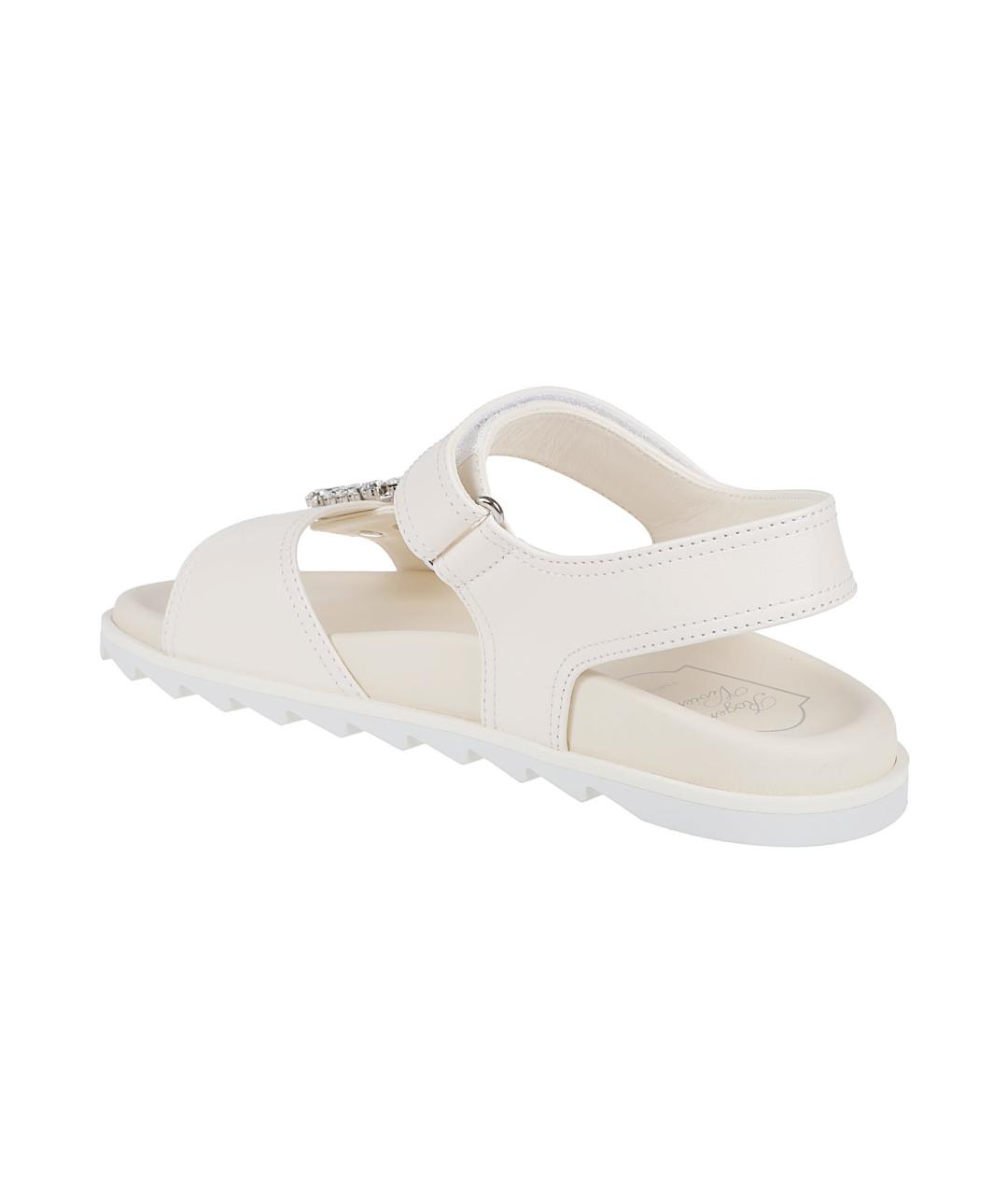 ROGER VIVIER Белые кожаные босоножки, фото 3