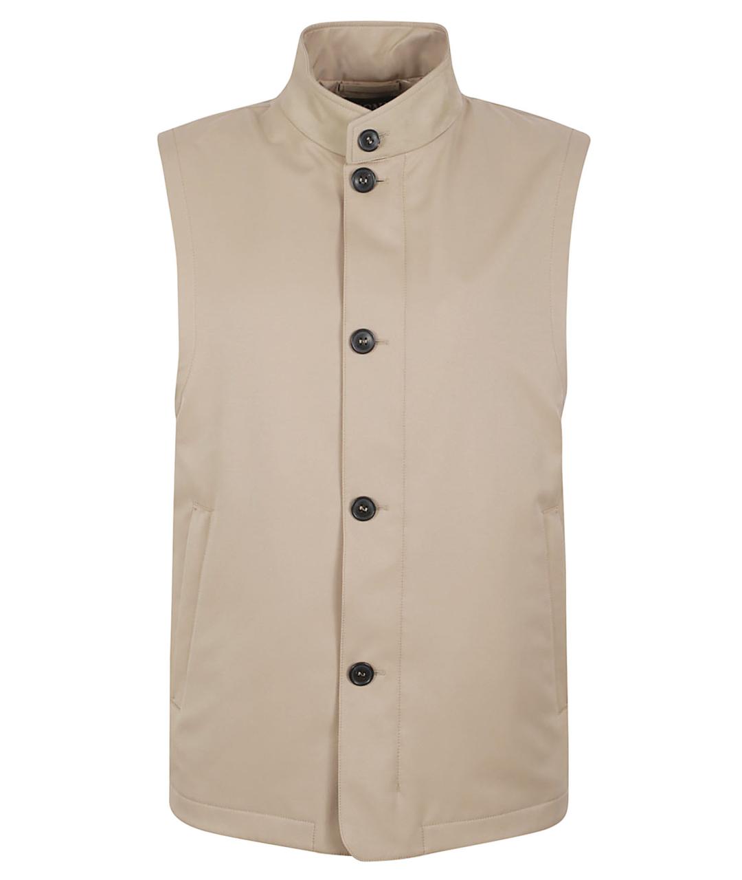 ZEGNA Бежевый полиэстеровый жилет, фото 1