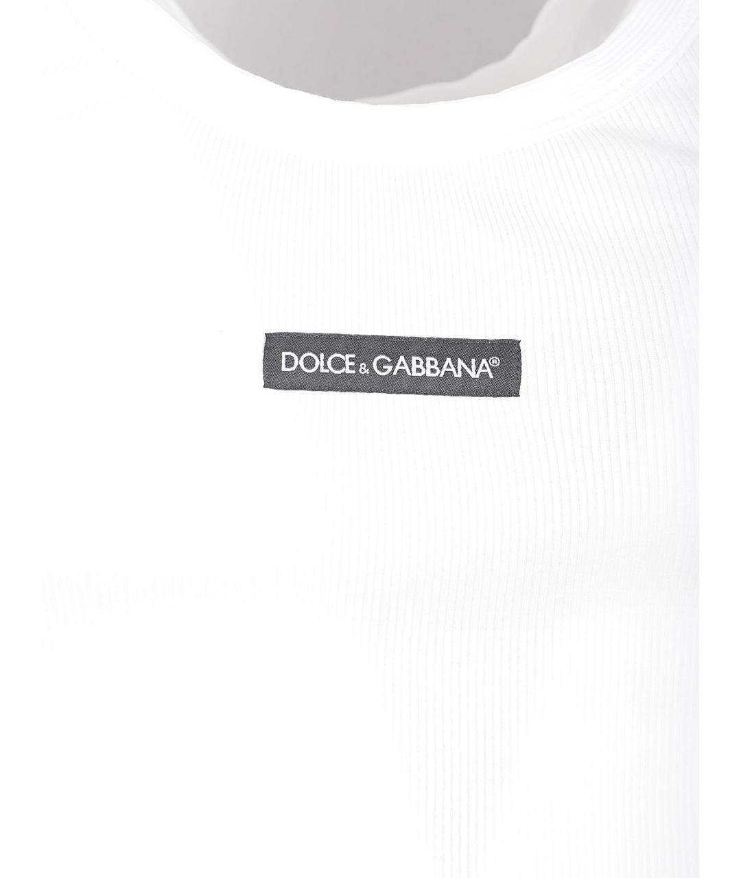 DOLCE&GABBANA Белая хлопковая майка, фото 2