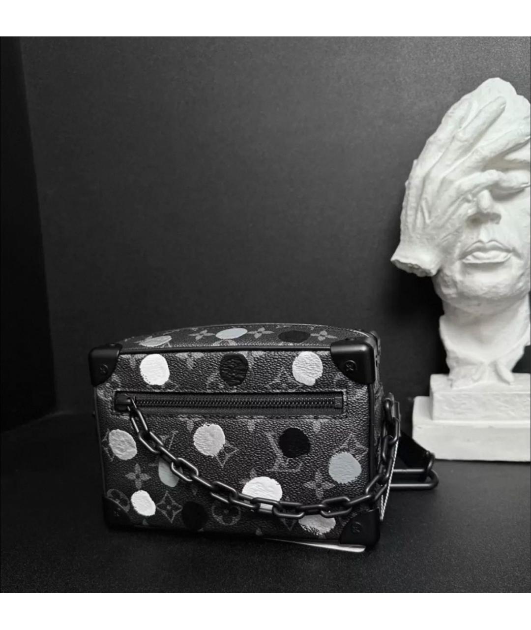 LOUIS VUITTON Черная кожаная сумка на плечо, фото 3