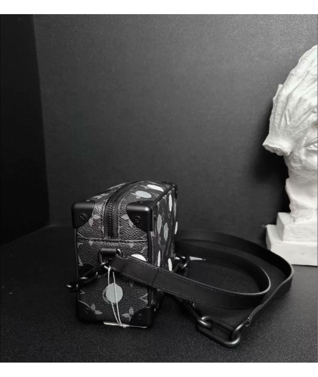 LOUIS VUITTON Черная кожаная сумка на плечо, фото 4