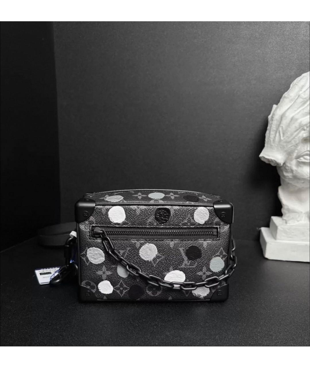 LOUIS VUITTON Черная кожаная сумка на плечо, фото 7