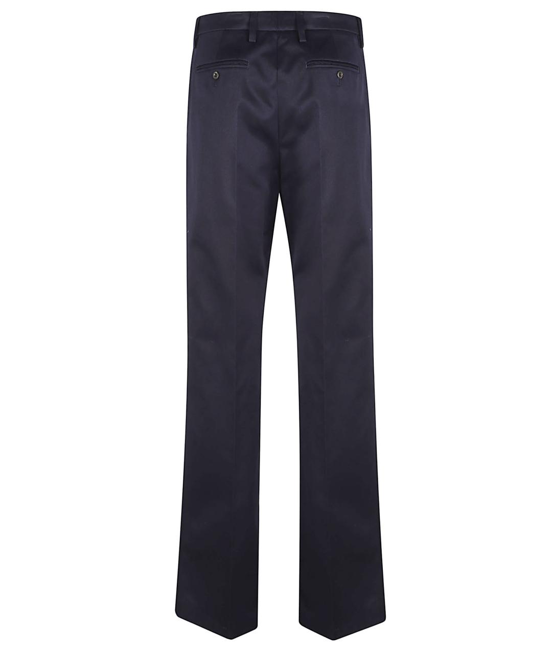 PRADA Темно-синие хлопковые прямые брюки, фото 3