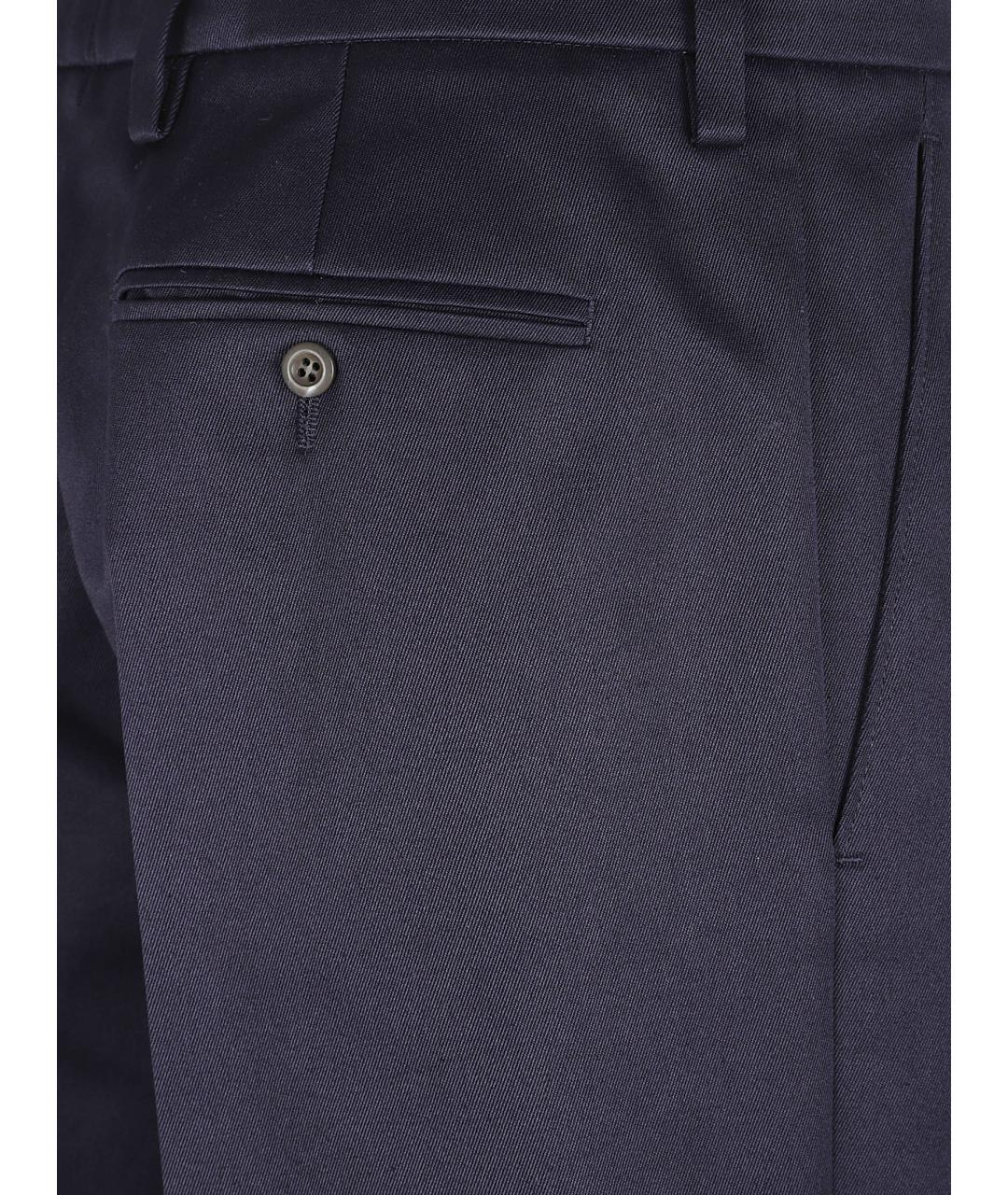 PRADA Темно-синие хлопковые прямые брюки, фото 2