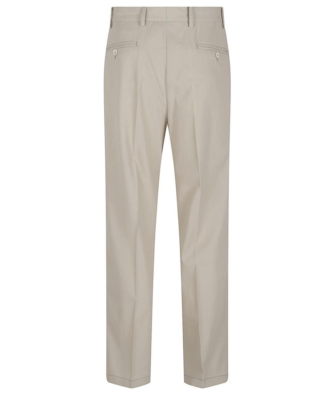 PRADA Бежевые хлопковые повседневные брюки, фото 3