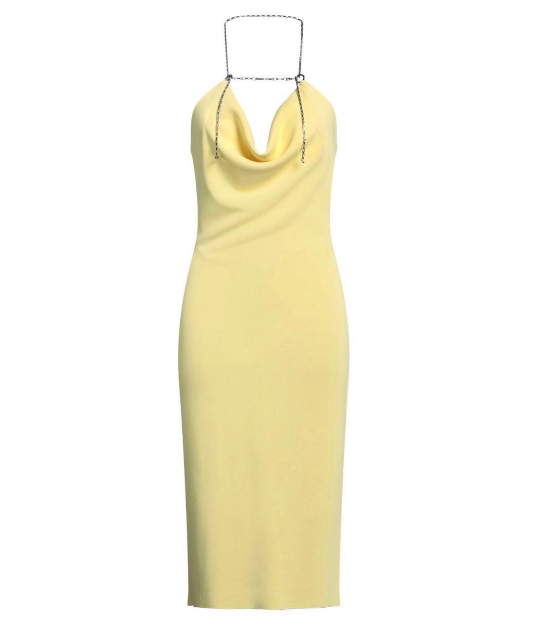 BOTTEGA VENETA Желтое вискозное коктейльное платье, фото 1