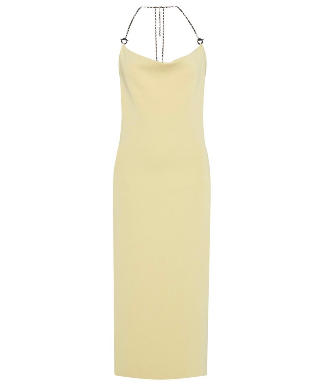 BOTTEGA VENETA Желтое вискозное коктейльное платье, фото 8