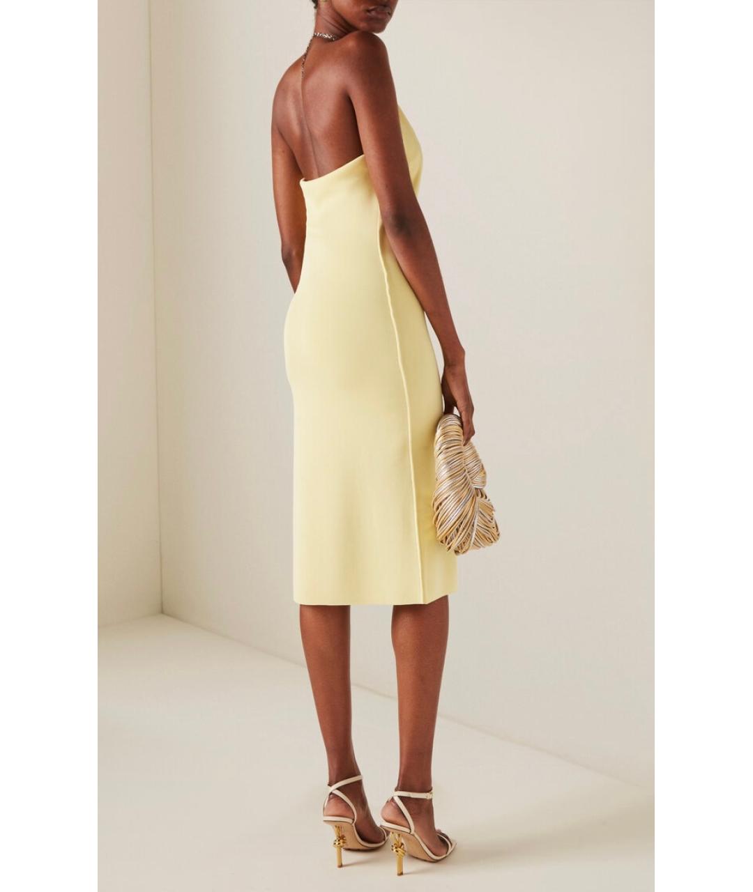 BOTTEGA VENETA Желтое вискозное коктейльное платье, фото 4