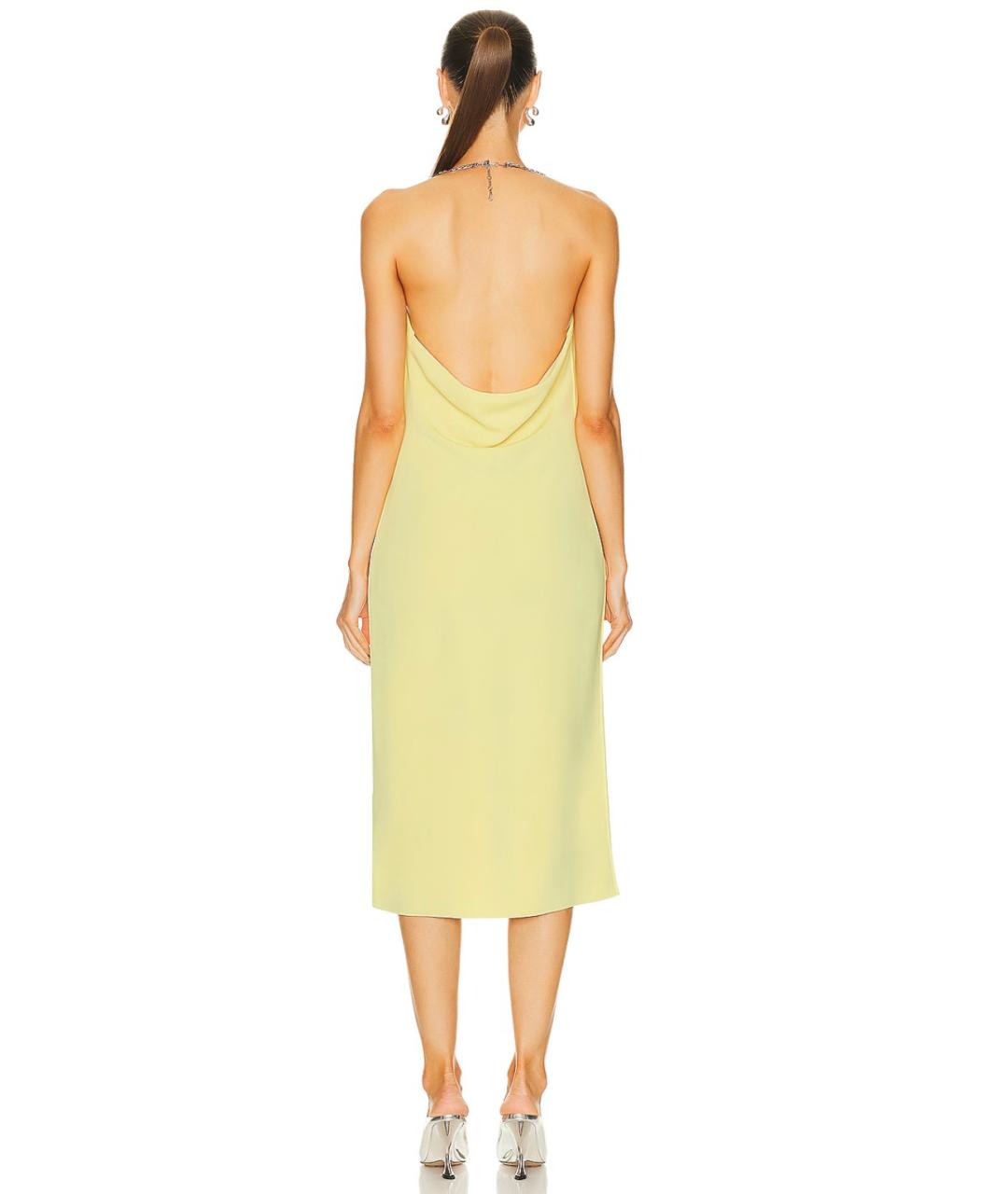BOTTEGA VENETA Желтое вискозное коктейльное платье, фото 7