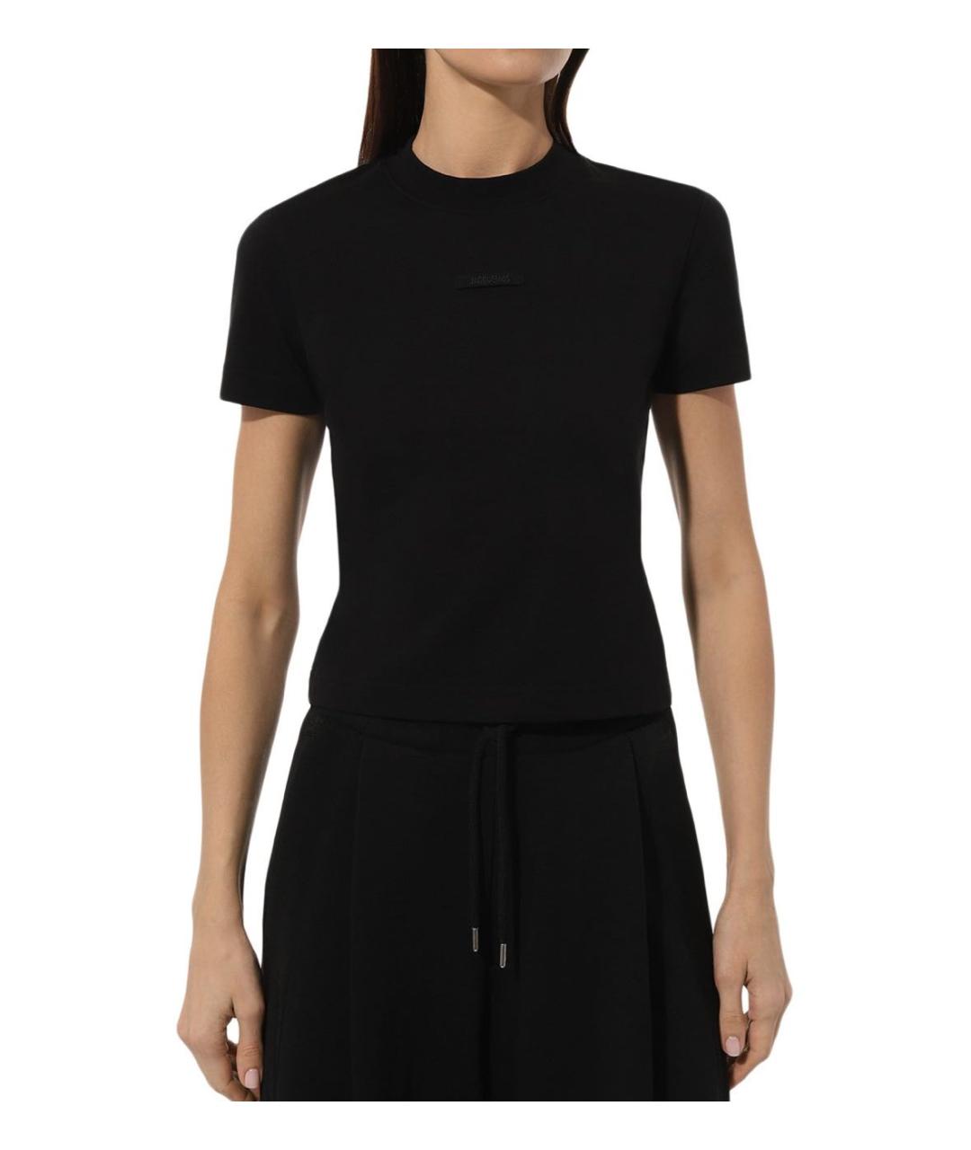 JACQUEMUS Черная хлопковая футболка, фото 2