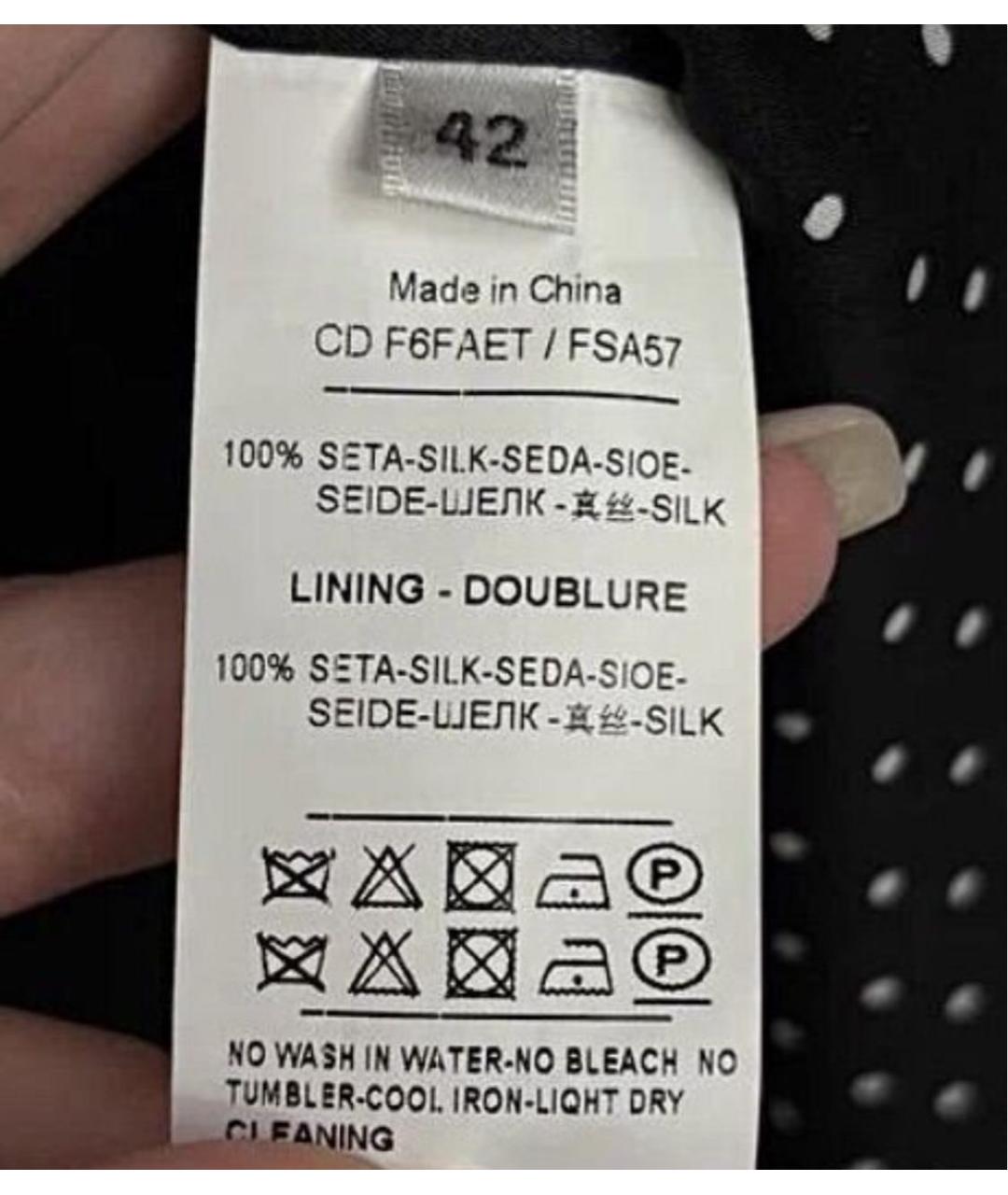 DOLCE&GABBANA Черное шелковое повседневное платье, фото 4