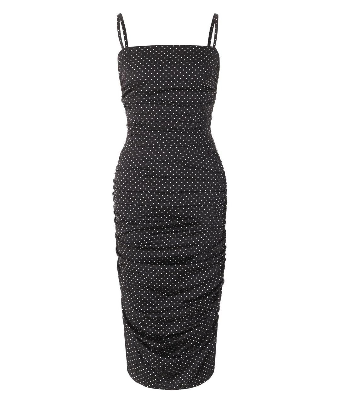 DOLCE&GABBANA Черное шелковое повседневное платье, фото 1