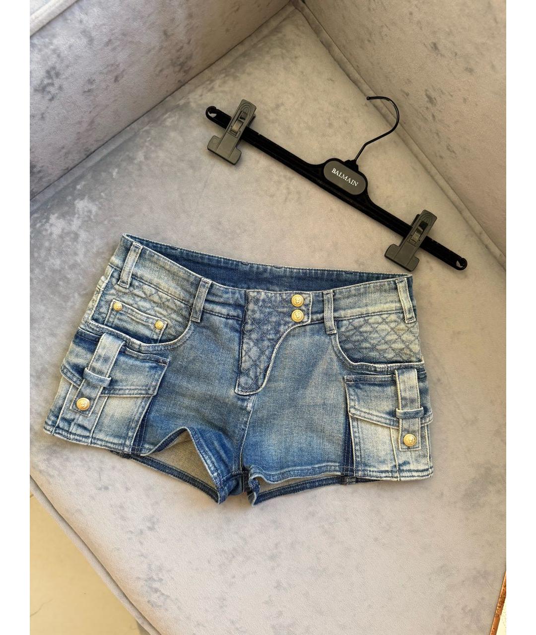 BALMAIN Синие деним шорты, фото 3