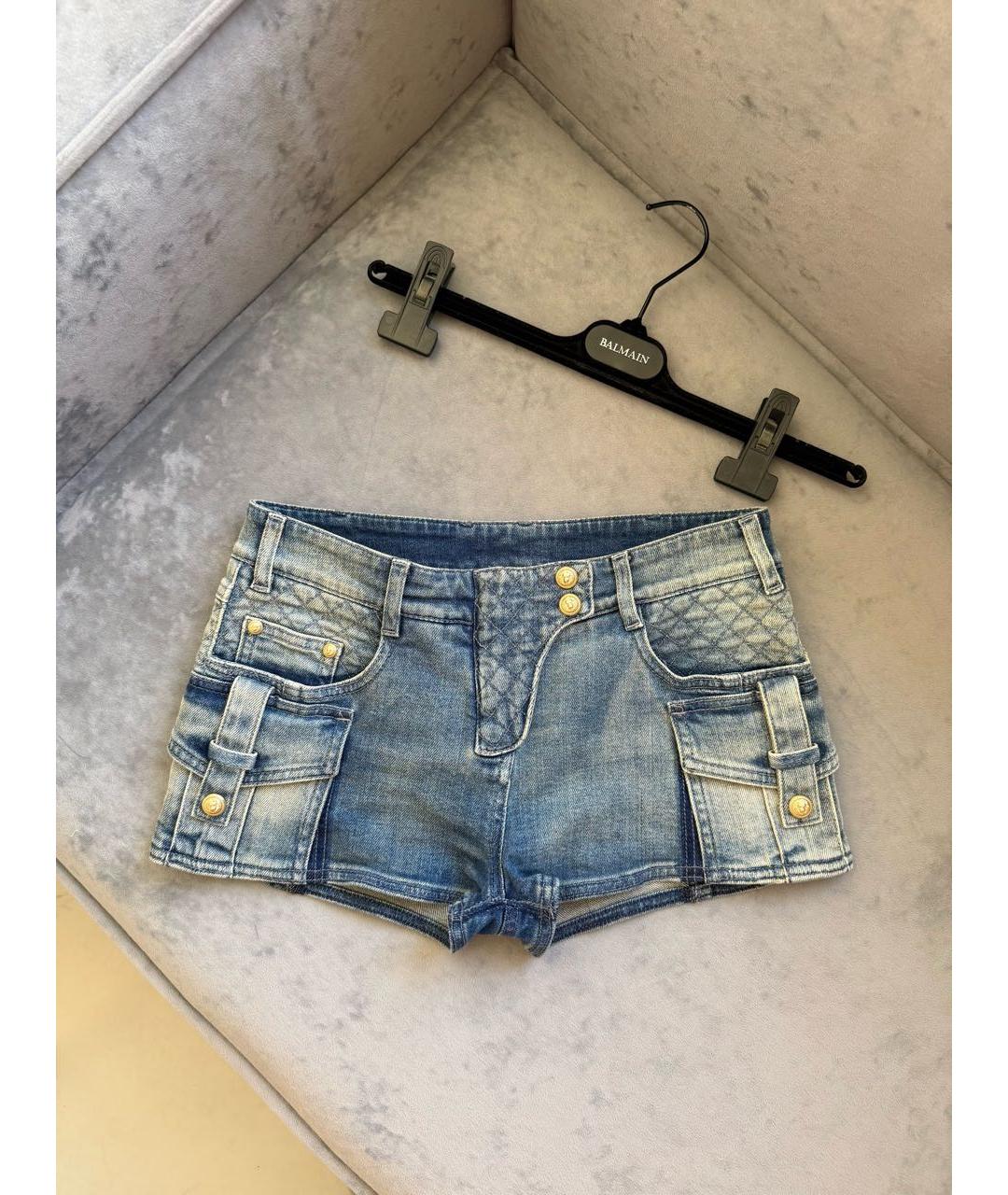 BALMAIN Синие деним шорты, фото 2