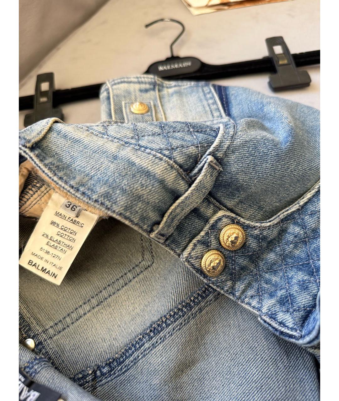 BALMAIN Синие деним шорты, фото 6