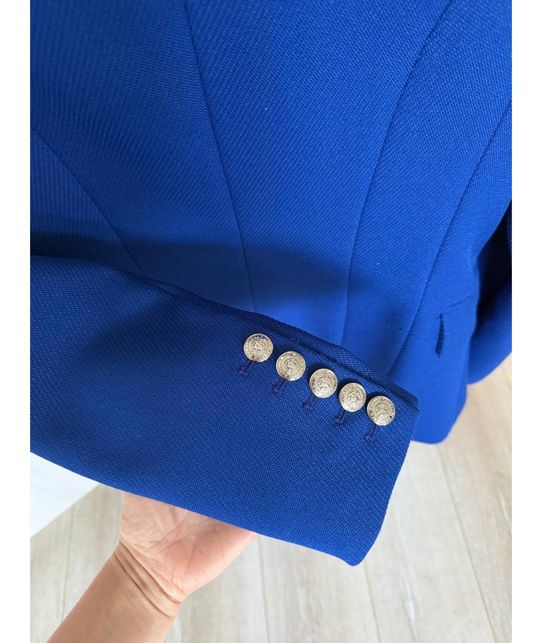 BALMAIN Синий шерстяной жакет/пиджак, фото 5