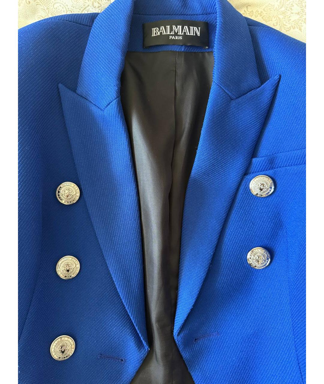 BALMAIN Синий шерстяной жакет/пиджак, фото 3