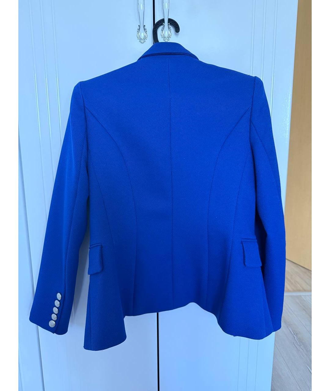 BALMAIN Синий шерстяной жакет/пиджак, фото 2