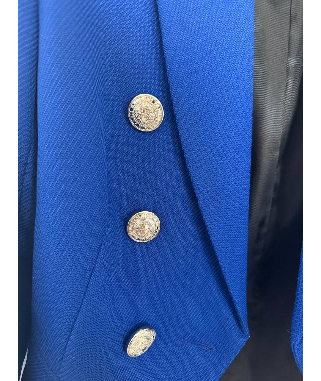BALMAIN Синий шерстяной жакет/пиджак, фото 4
