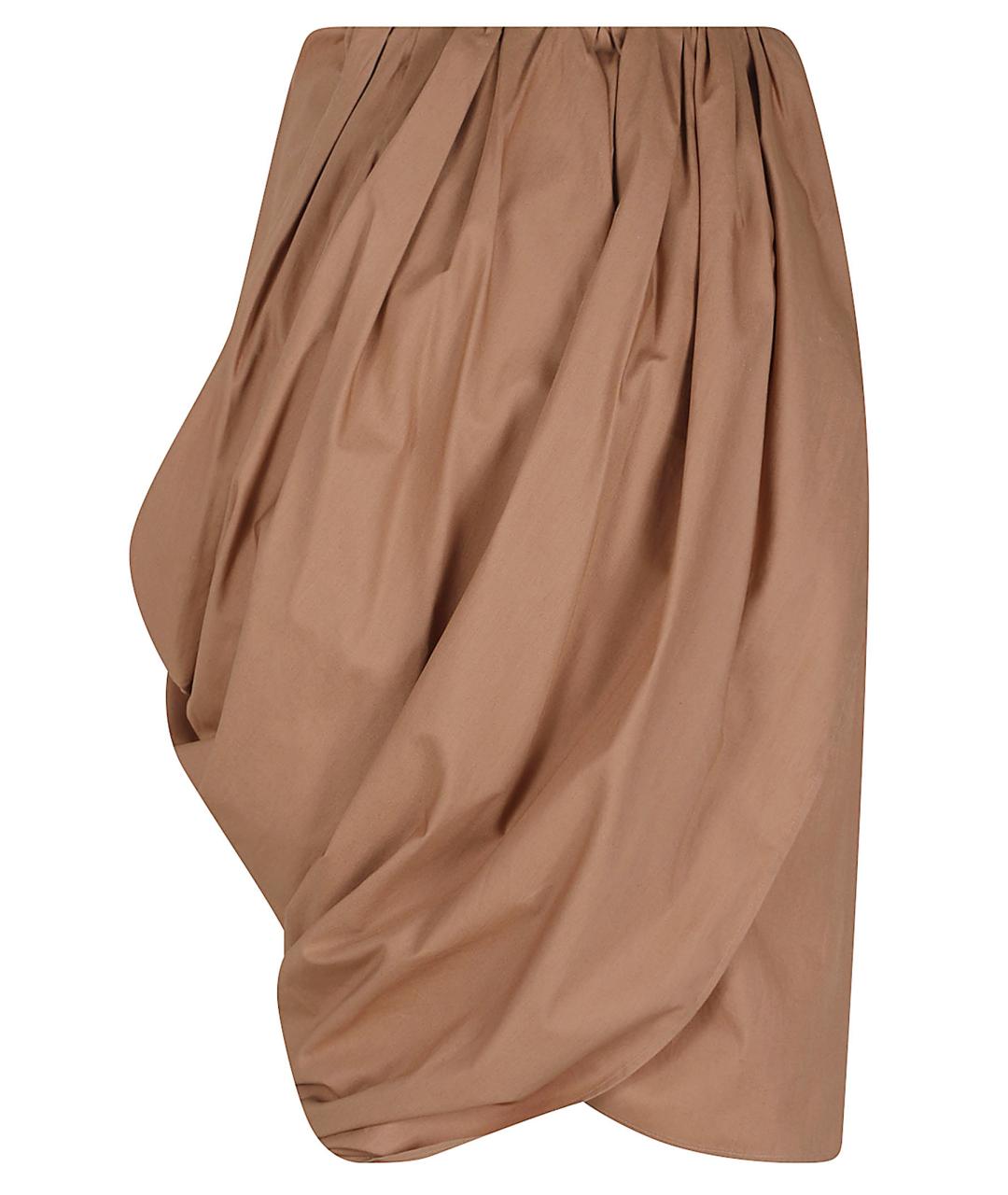 CHLOE Коричневая хлопковая юбка миди, фото 3