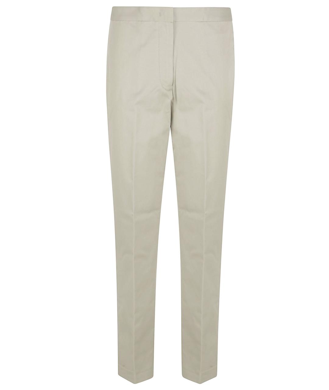 FABIANA FILIPPI Бежевые хлопко-эластановые прямые брюки, фото 1