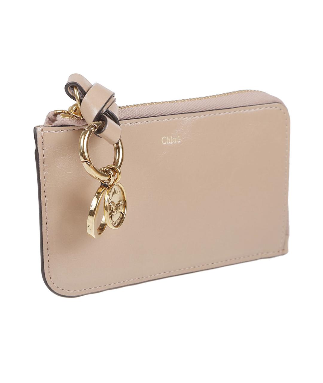 CHLOE Бежевый кожаный кошелек, фото 3