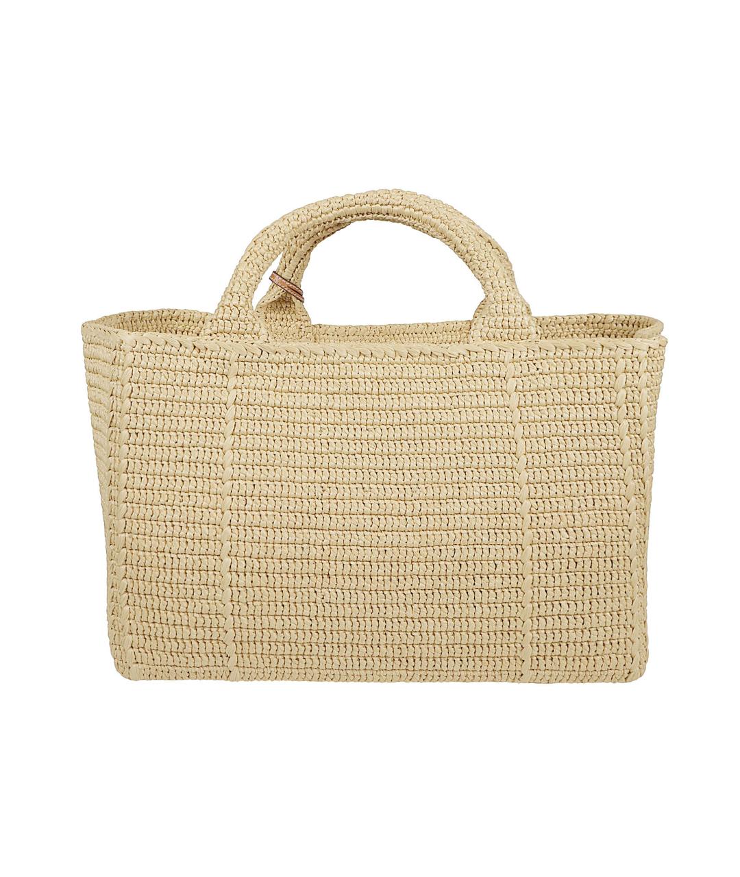 PRADA Бежевая тканевая сумка тоут, фото 2