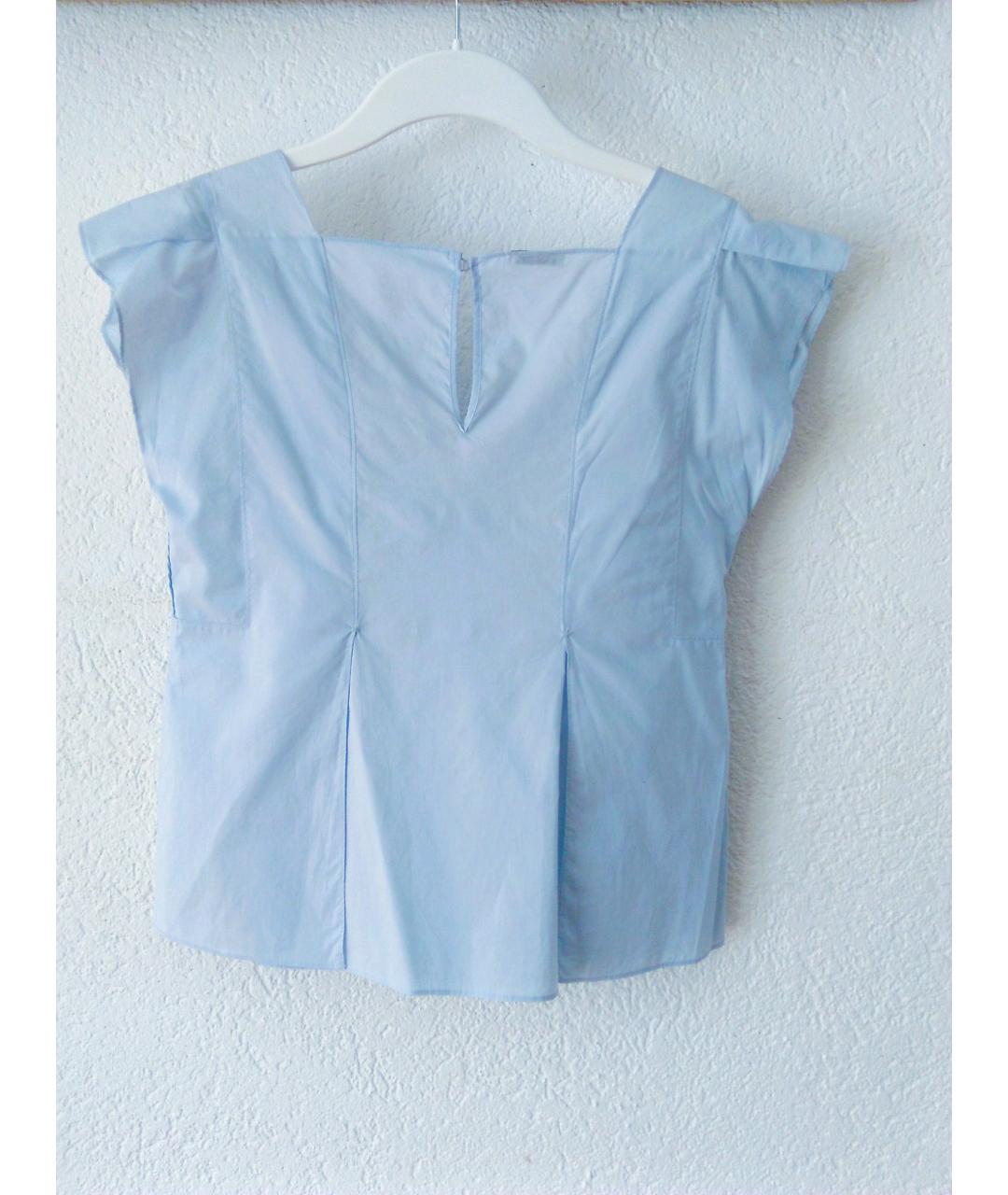 MIU MIU Голубая хлопковая блузы, фото 2