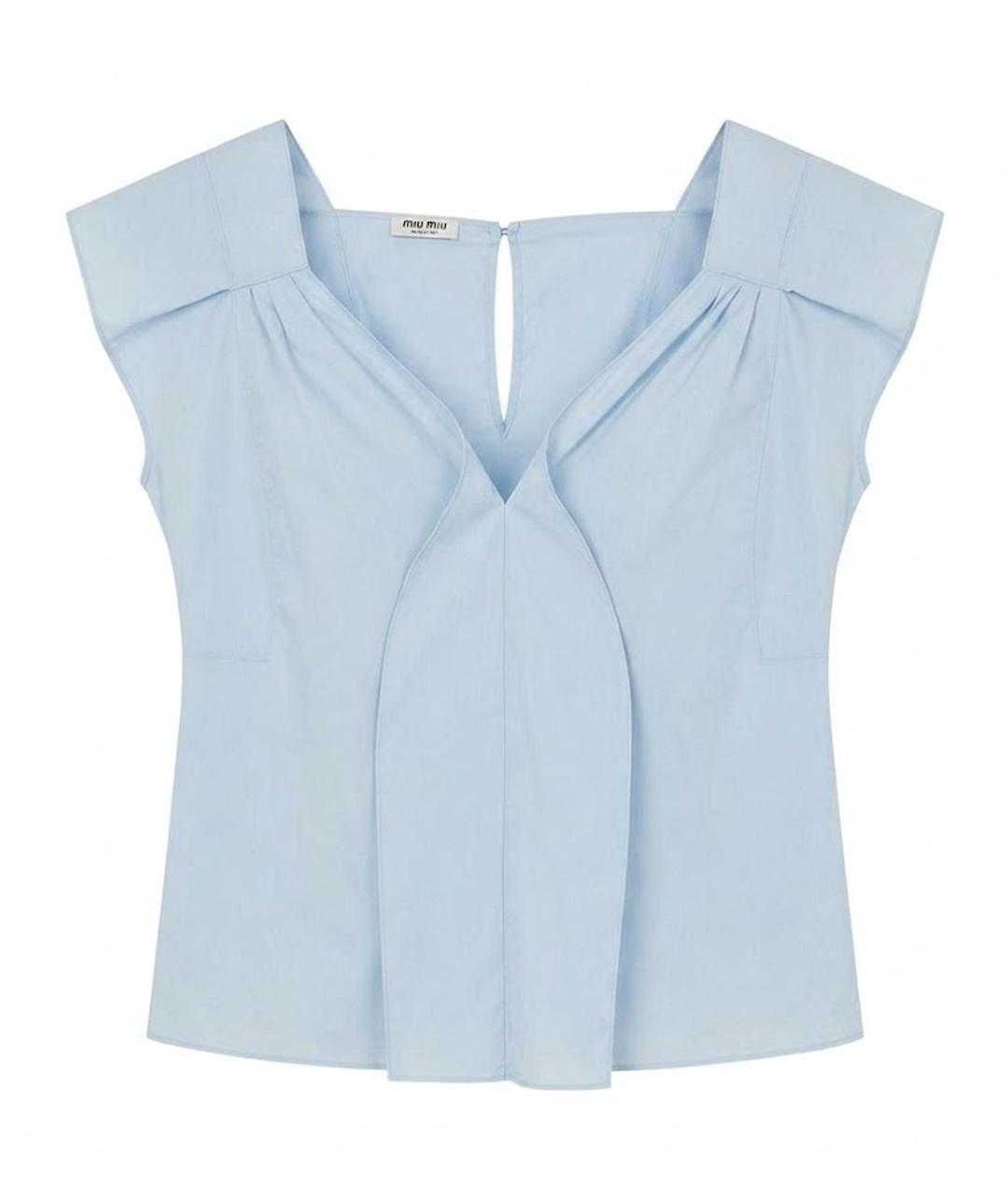MIU MIU Голубая хлопковая блузы, фото 1