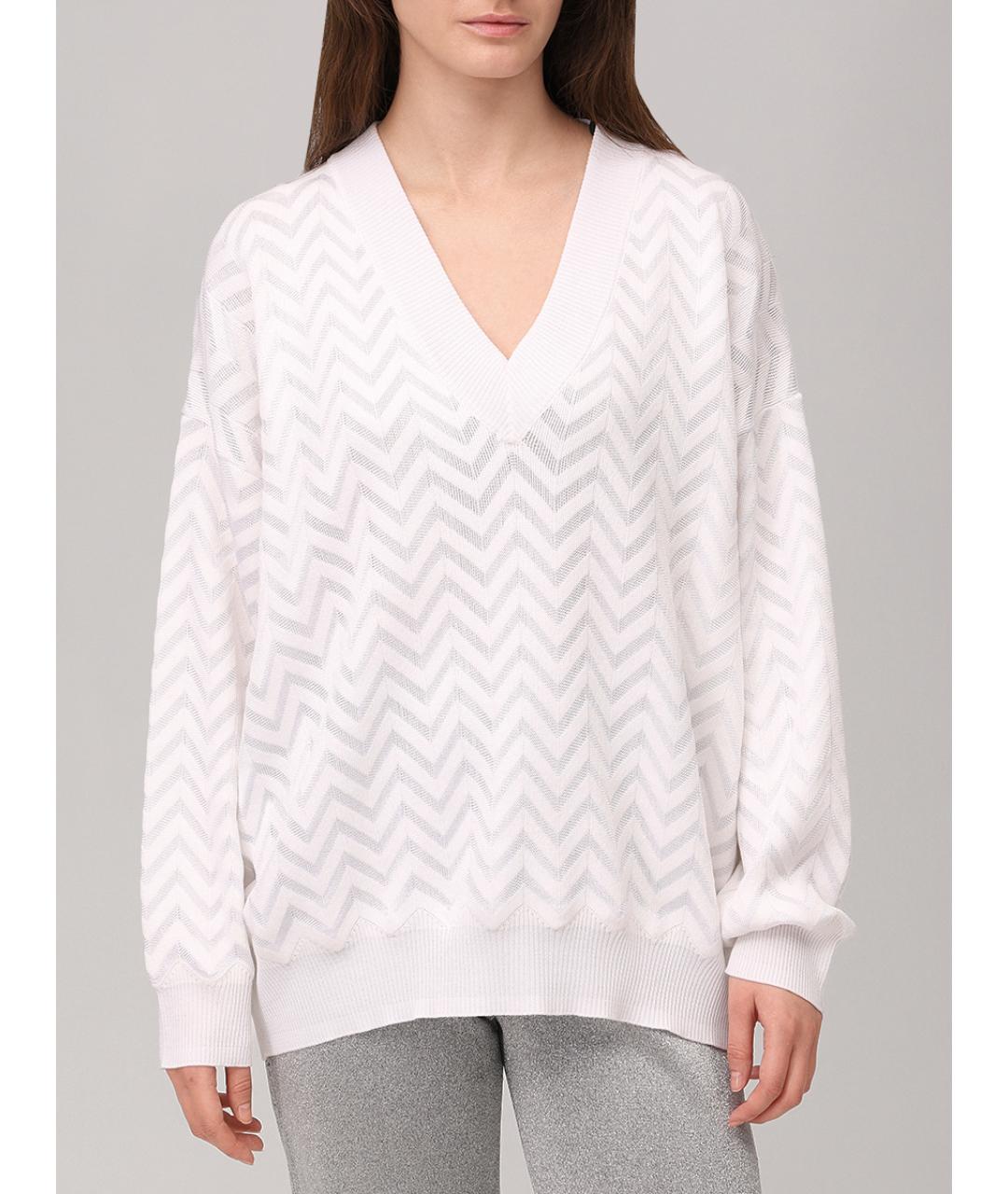 MISSONI Белый хлопковый джемпер / свитер, фото 4