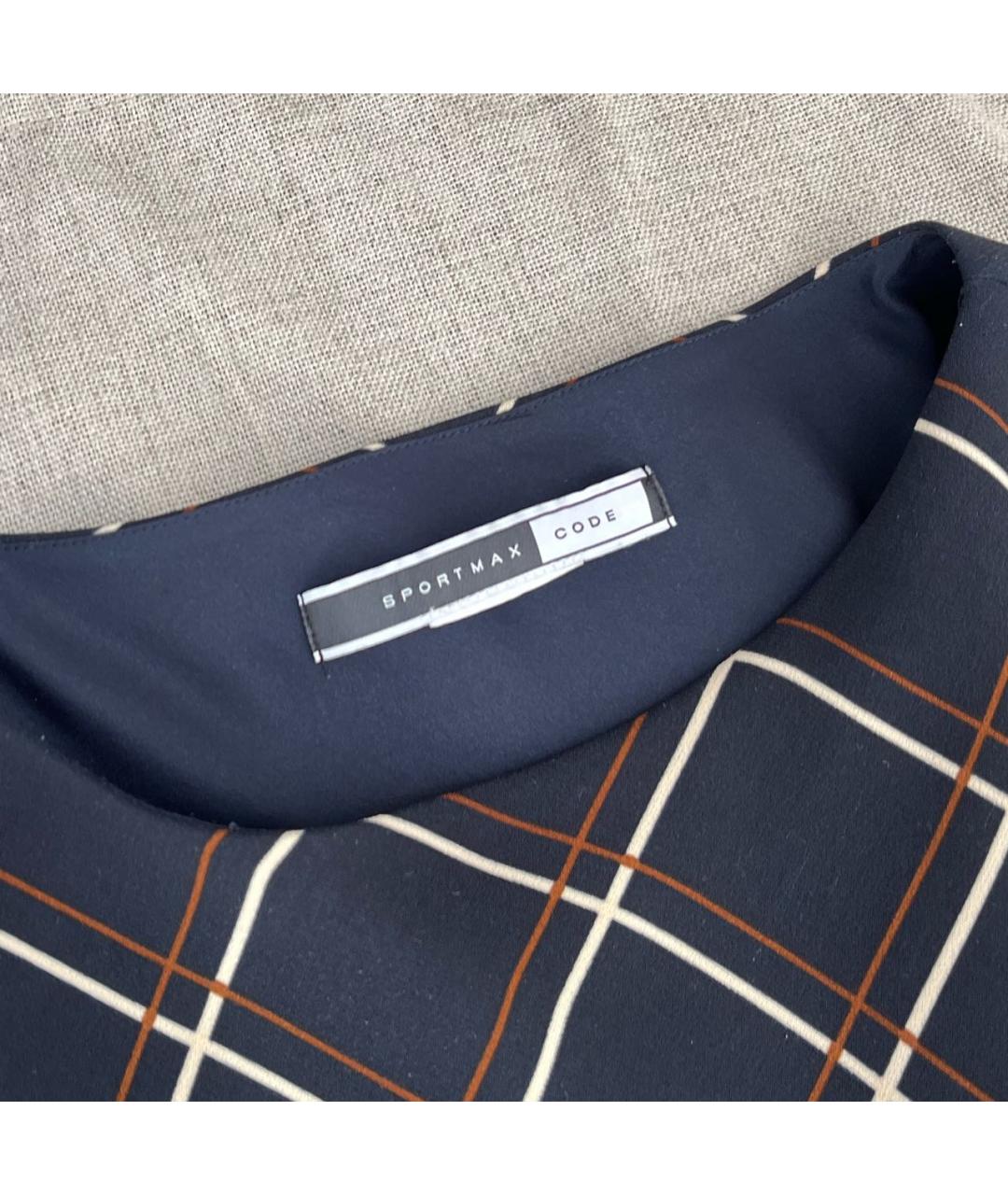 SPORT MAX CODE Темно-синее полиэстеровое повседневное платье, фото 2