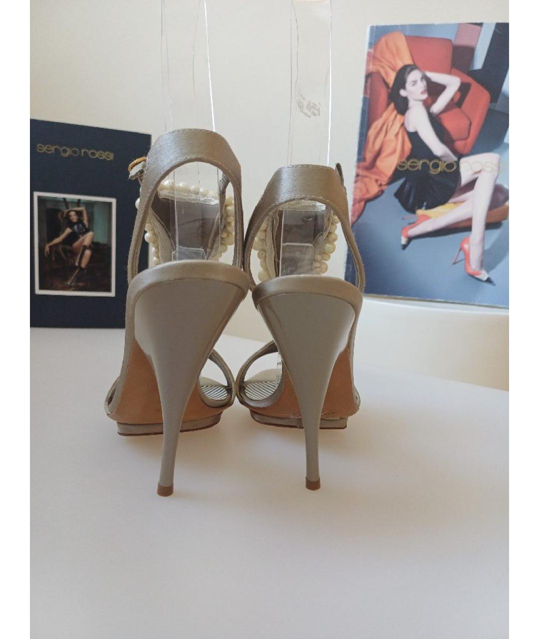 MOSCHINO Серые текстильные босоножки, фото 8