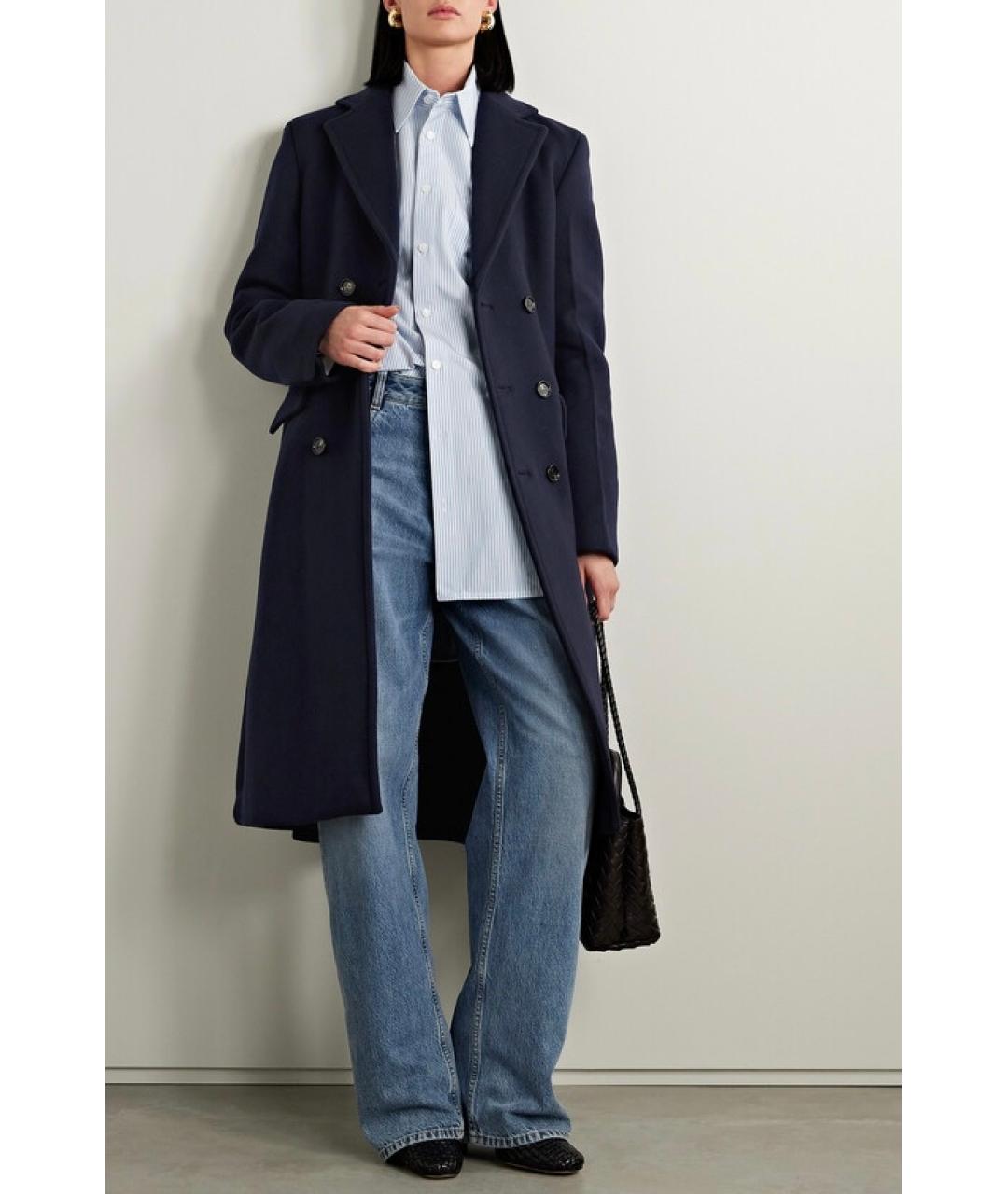 BOTTEGA VENETA Темно-синее шерстяное пальто, фото 5