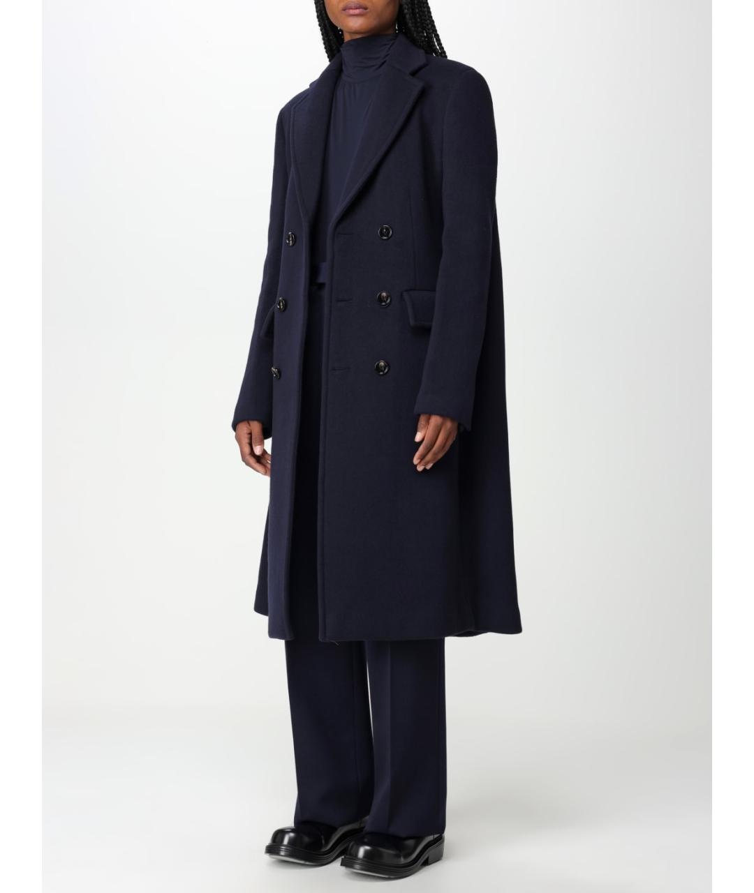 BOTTEGA VENETA Темно-синее шерстяное пальто, фото 8