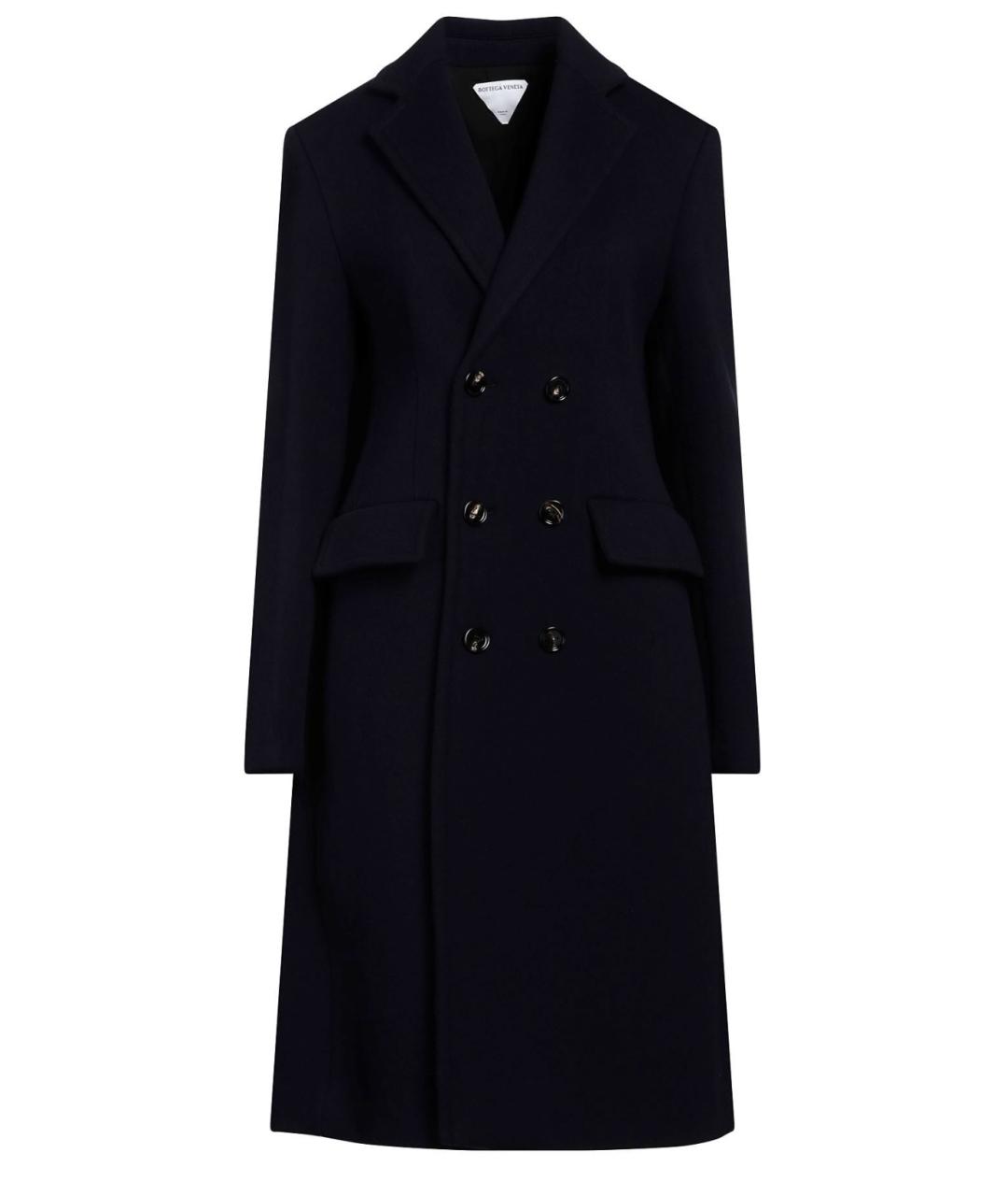 BOTTEGA VENETA Темно-синее шерстяное пальто, фото 1