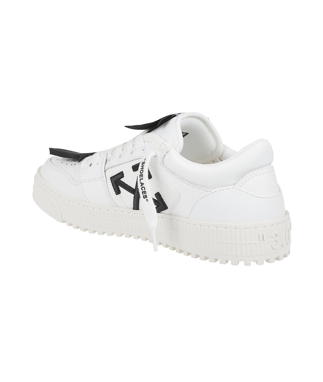 OFF-WHITE Белые кожаные низкие кроссовки / кеды, фото 3